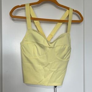 Errday Yellow Strappy Crop Top Lemon Large